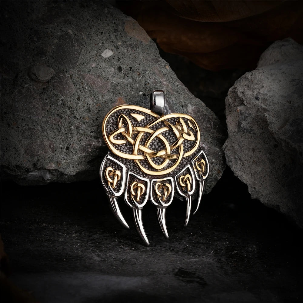 Viking Celtic Wolf Claw Necklace