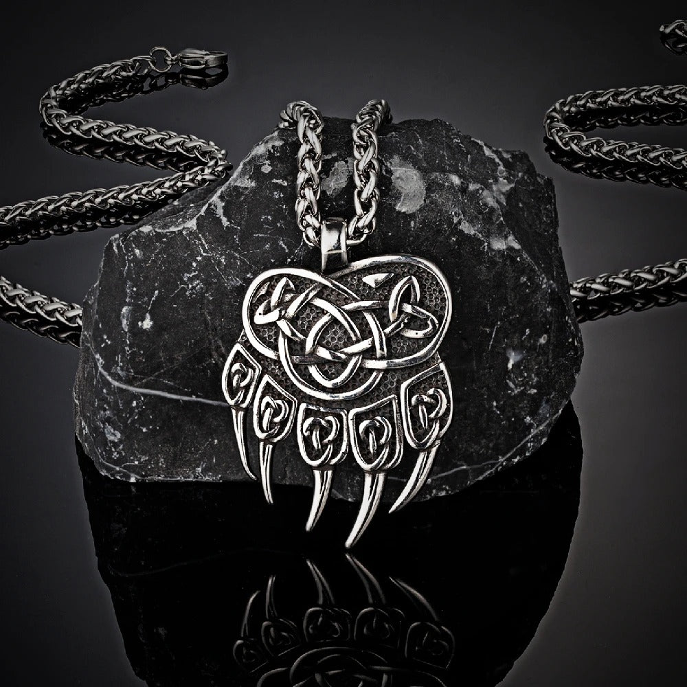 Viking Celtic Wolf Claw Necklace
