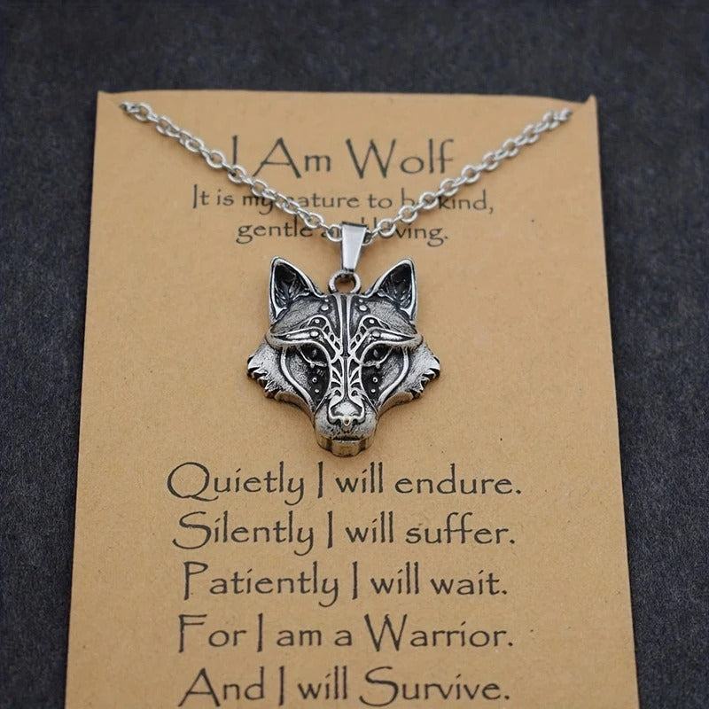 Norse "I am Wolf" Necklace