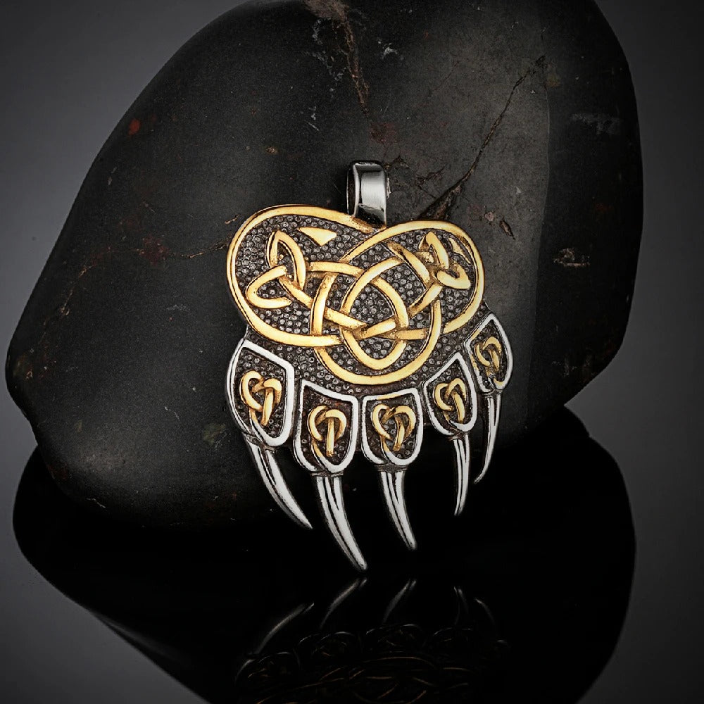 Viking Celtic Wolf Claw Necklace