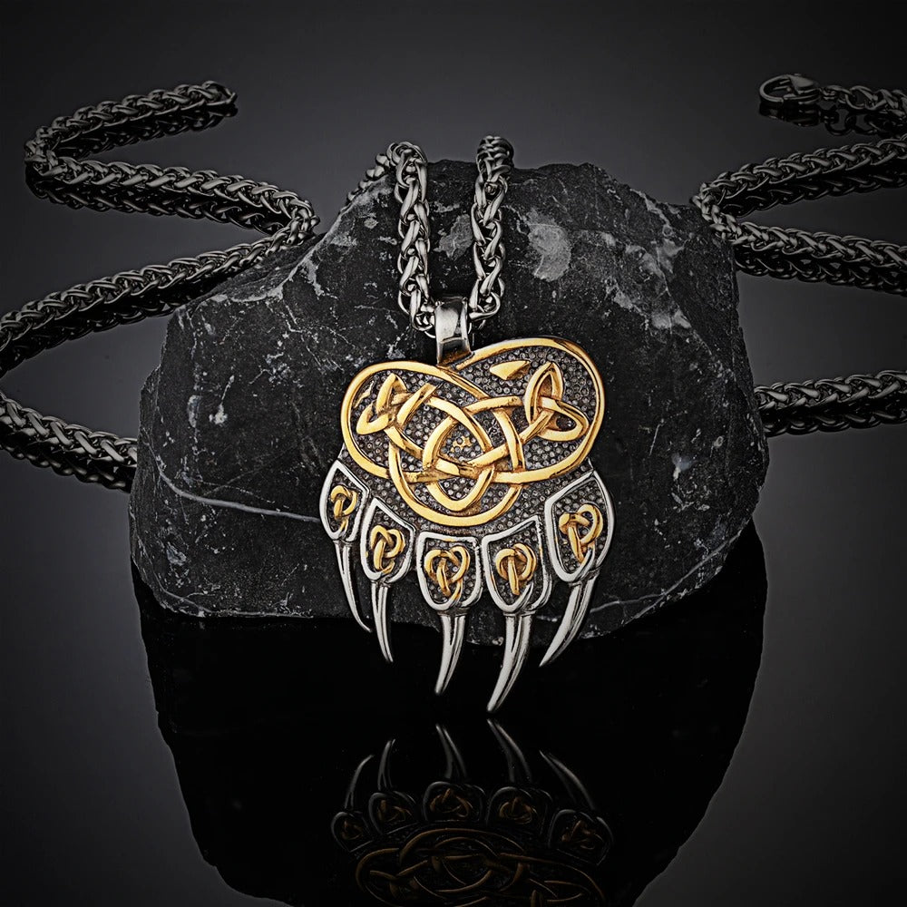 Viking Celtic Wolf Claw Necklace