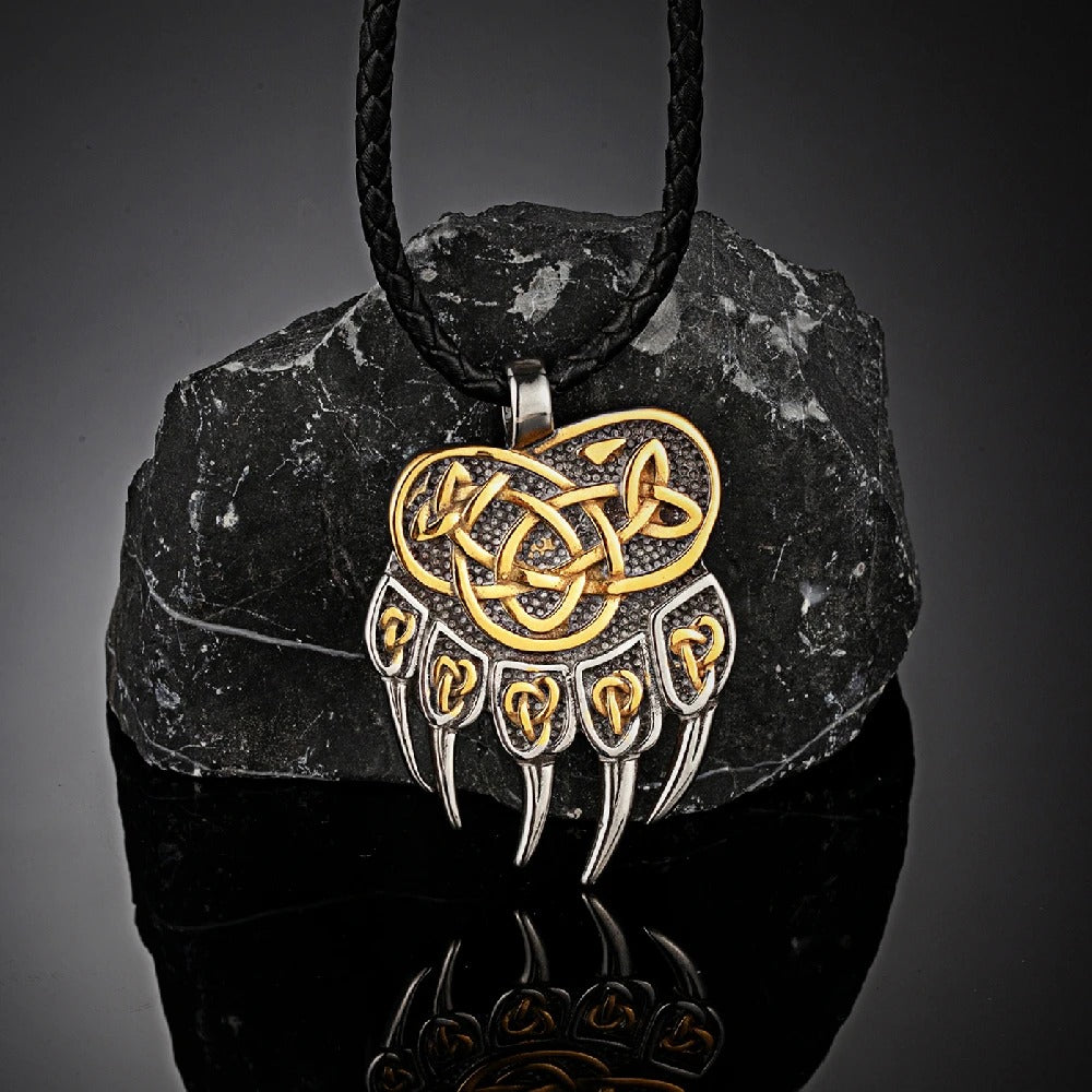 Viking Celtic Wolf Claw Necklace