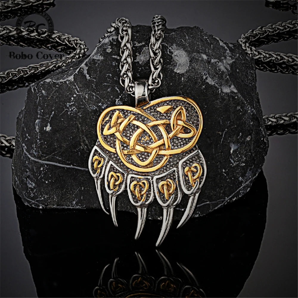 Viking Celtic Wolf Claw Necklace